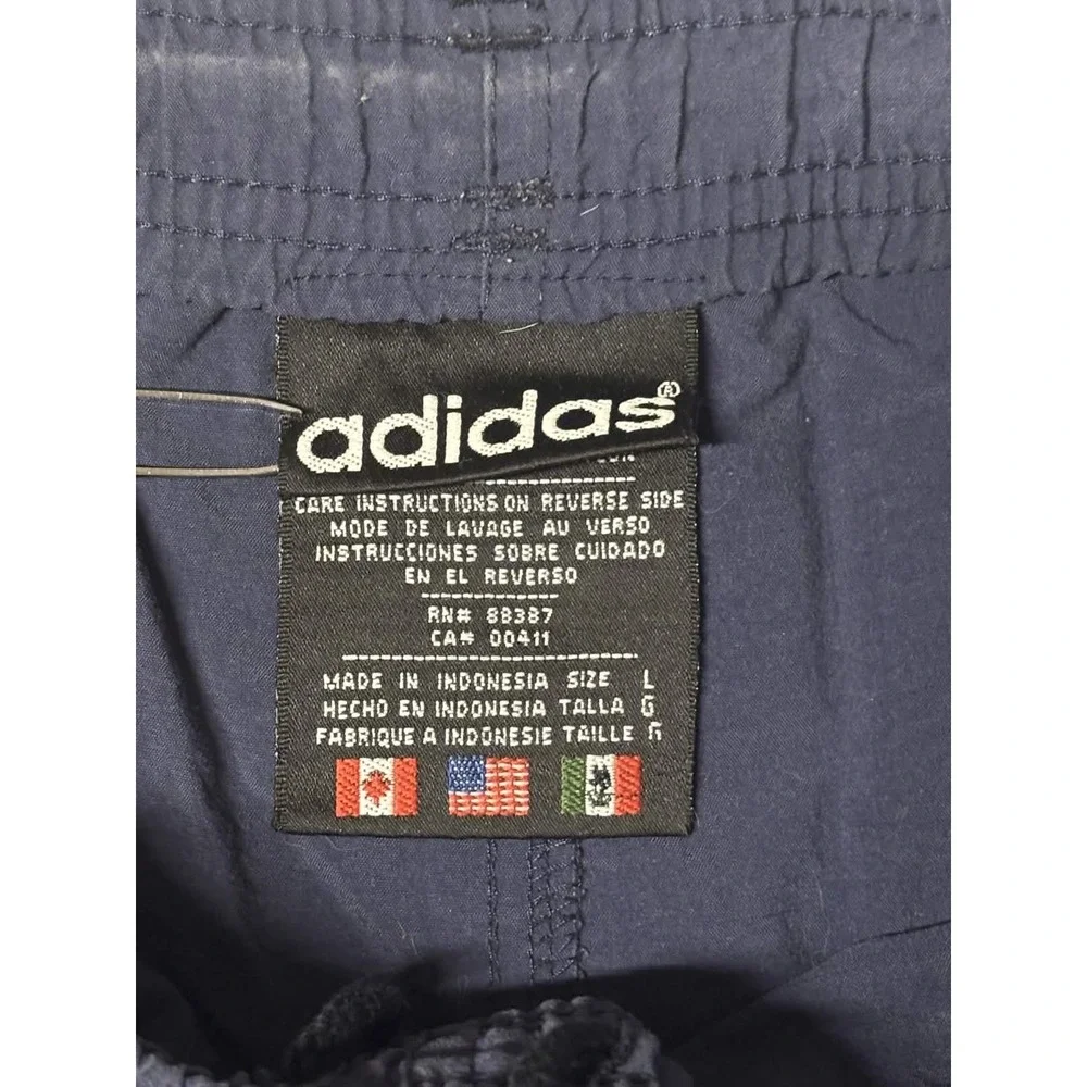 Adidas Mens L Athletic Shorts Navy Blue 100% Nylon